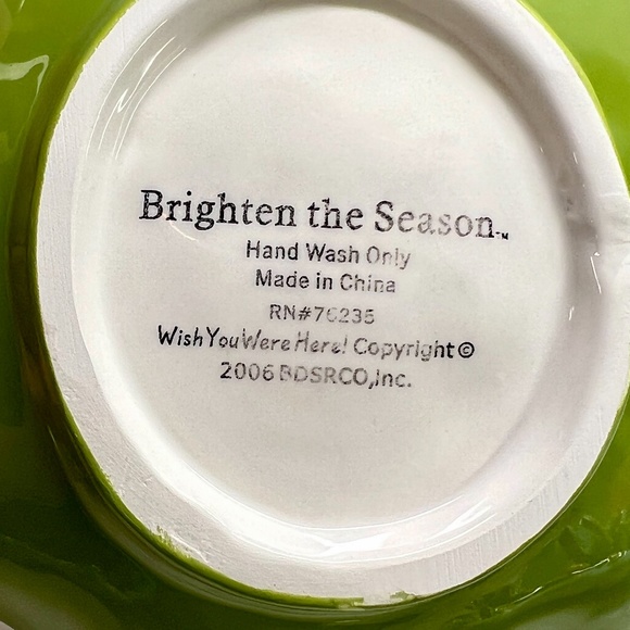 Christmas Brighten the Season Hand Painted Palm Tree set of 4 tidbit bowls NIB. - Picture 3 of 8